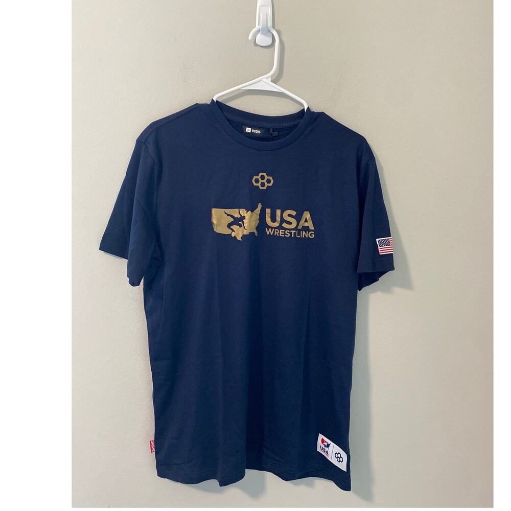 NWT RUDIS USA Wrestling Membership Elite T-Shirt Navy Men’s Large